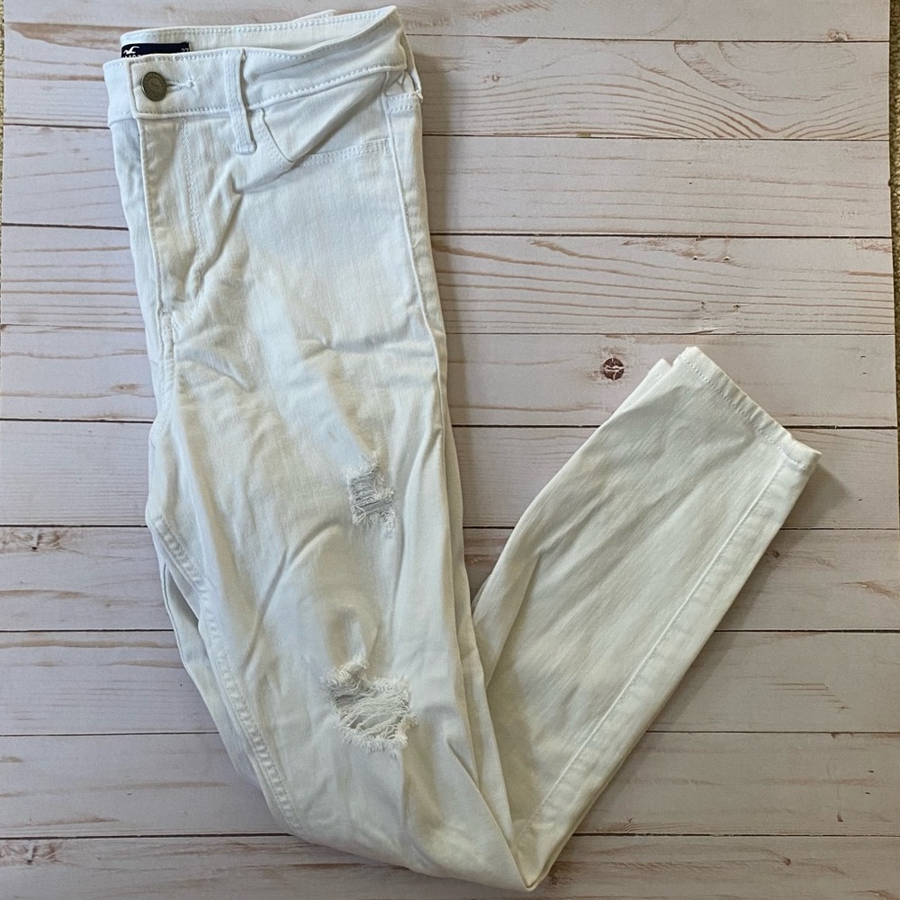Hollister White Ripped Jeans